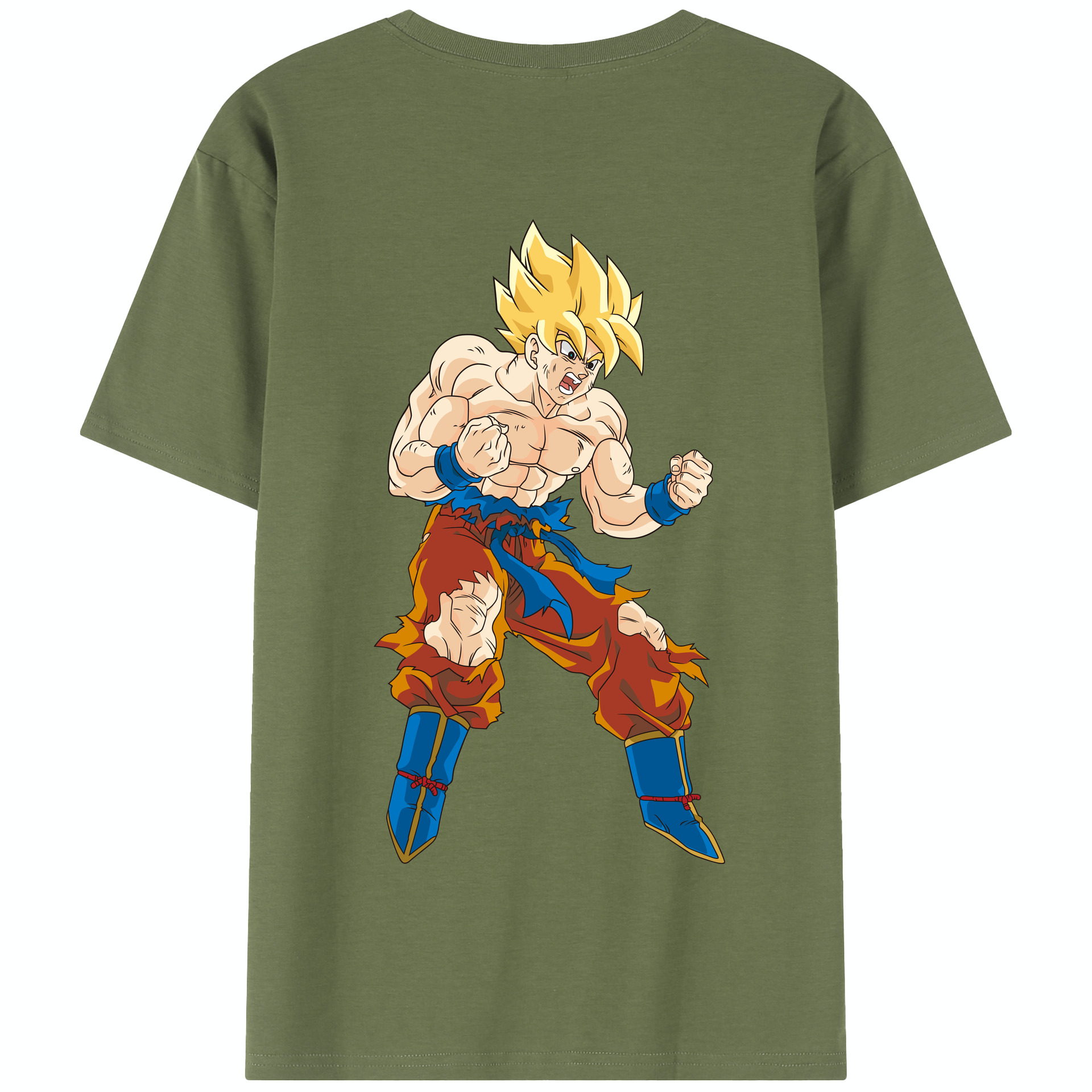 （画像用） ドラゴンボール 孫悟空（そん ごくう）Son Goku カカロット DRAGON BALL Kakarotto 綿100％半袖Tシャツ（背面プリント）